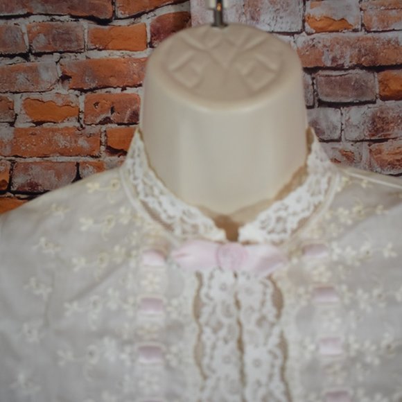 Christian Dior Small Nightgown Union Made NWOT Lingerie lace Prairie Vintage - Picture 8 of 12